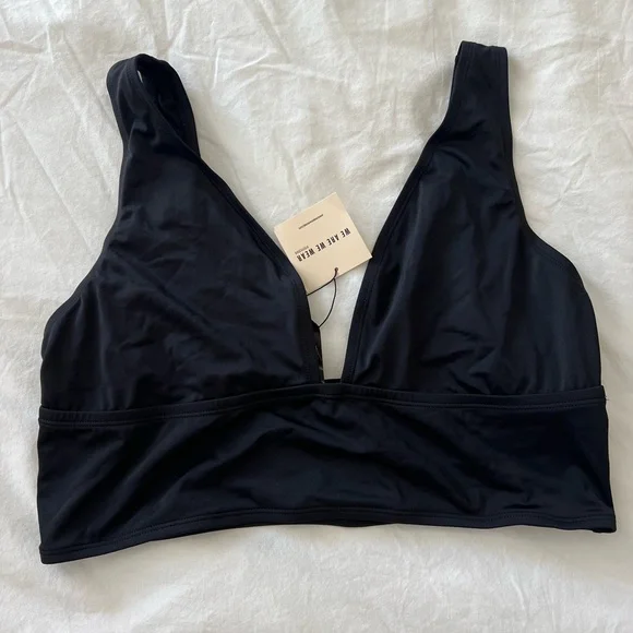 We Are We Wear Longline Black Bikini top, xxl - Picture 1 of 6